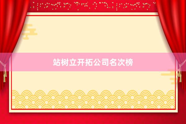 站树立开拓公司名次榜